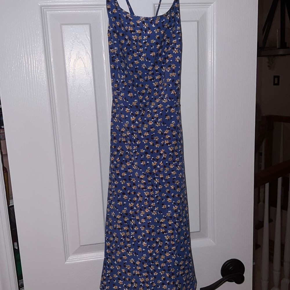 Blue floral dress from Shein.